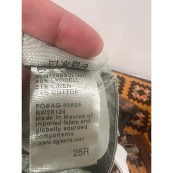 Women’s AG Adriano Goldschmied The Evan Khakis Green 25R Minimalist Preppy - Picture 8 of 8